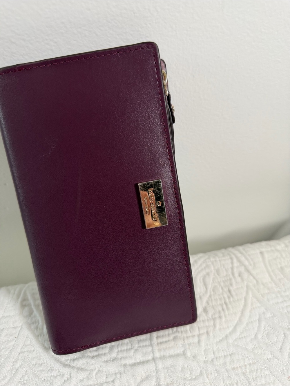 Kate Spade New York Burgundy Leather Satchel Bag & Wallet Set - Picture 7 of 15